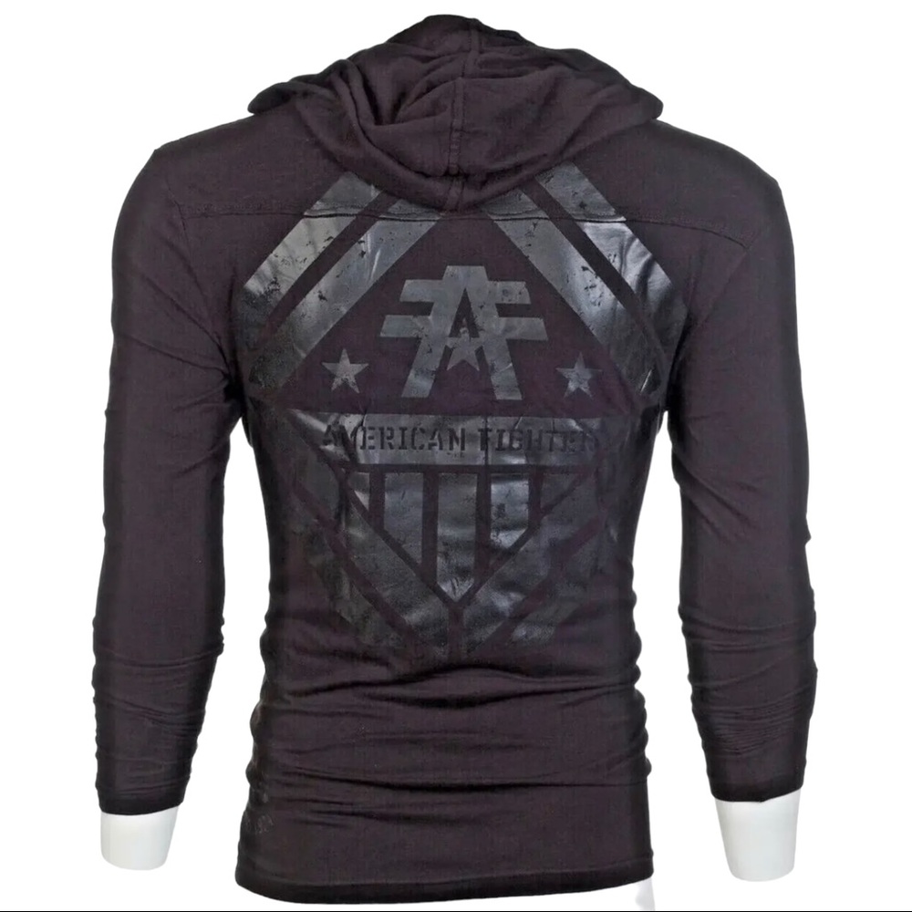 American Fighter Men’s Hoodie Averett shirt Black Premium Athletic S-3XL - Picture 4 of 9